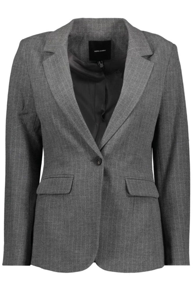 VMJOJO LS SHORT SLIM BLAZER 10331929 Medium Grey Mel/WHITE